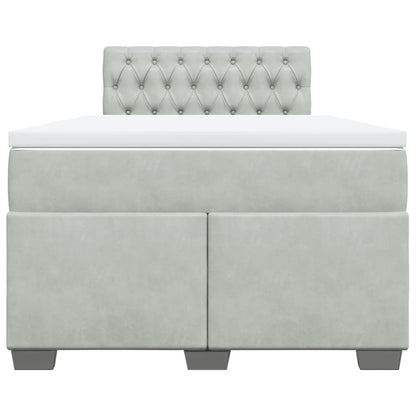 Cama boxspring com colchão 120x190 cm veludo cinzento-claro