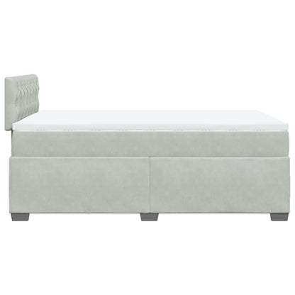 Cama boxspring com colchão 120x190 cm veludo cinzento-claro