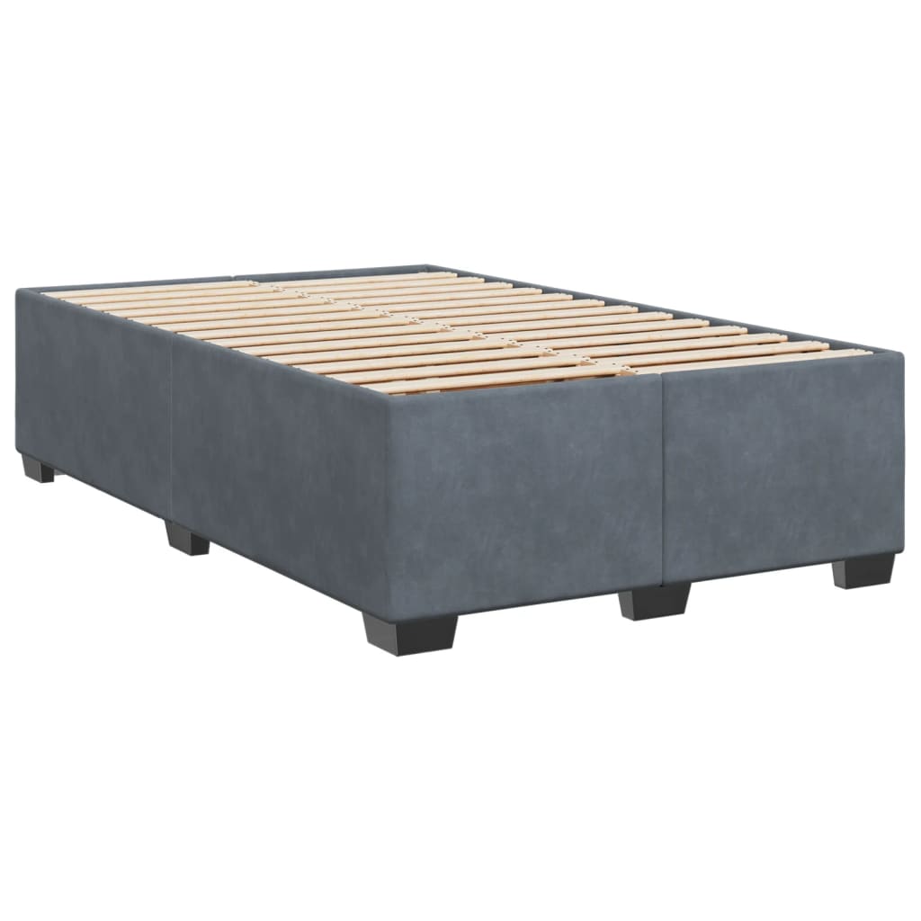 Cama boxspring com colchão 120x190 cm veludo cinzento-escuro