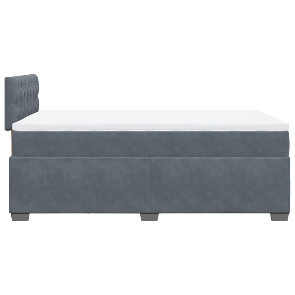 Cama boxspring com colchão 120x190 cm veludo cinzento-escuro