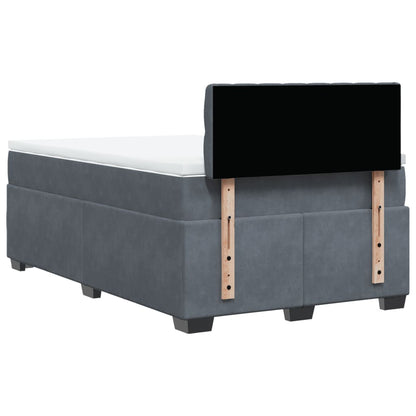 Cama boxspring com colchão 120x190 cm veludo cinzento-escuro