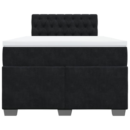 Cama boxspring com colchão 120x190 cm veludo preto