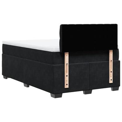 Cama boxspring com colchão 120x190 cm veludo preto