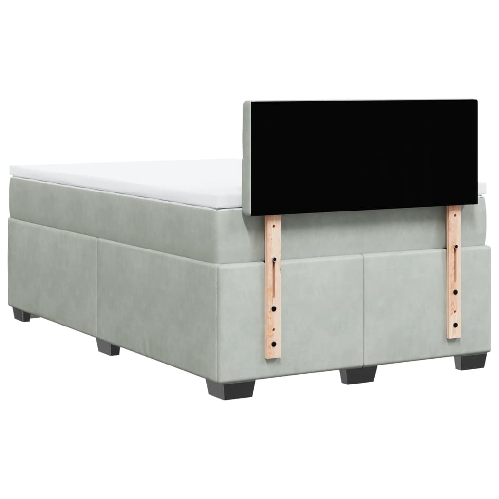 Cama boxspring com colchão 120x190 cm veludo cinzento-claro