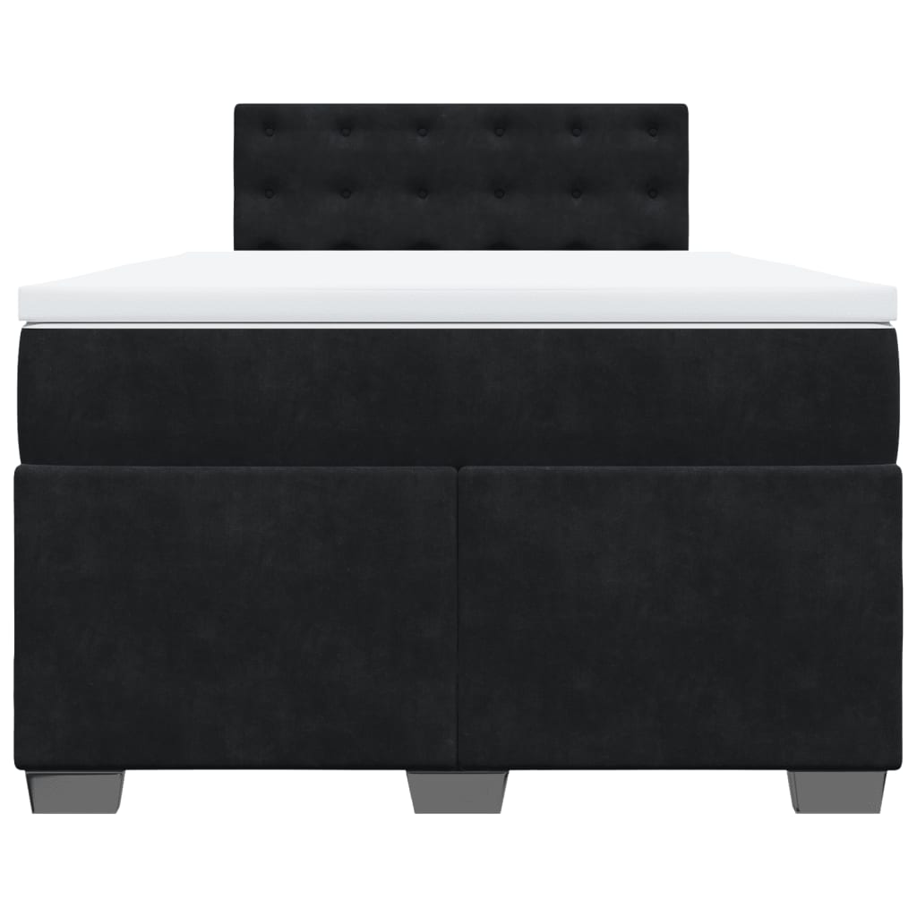 Cama boxspring com colchão 120x190 cm veludo preto