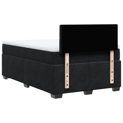 Cama boxspring com colchão 120x190 cm veludo preto