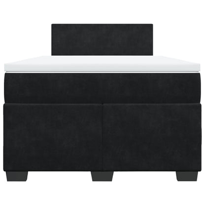 Cama boxspring com colchão 120x200 cm veludo preto