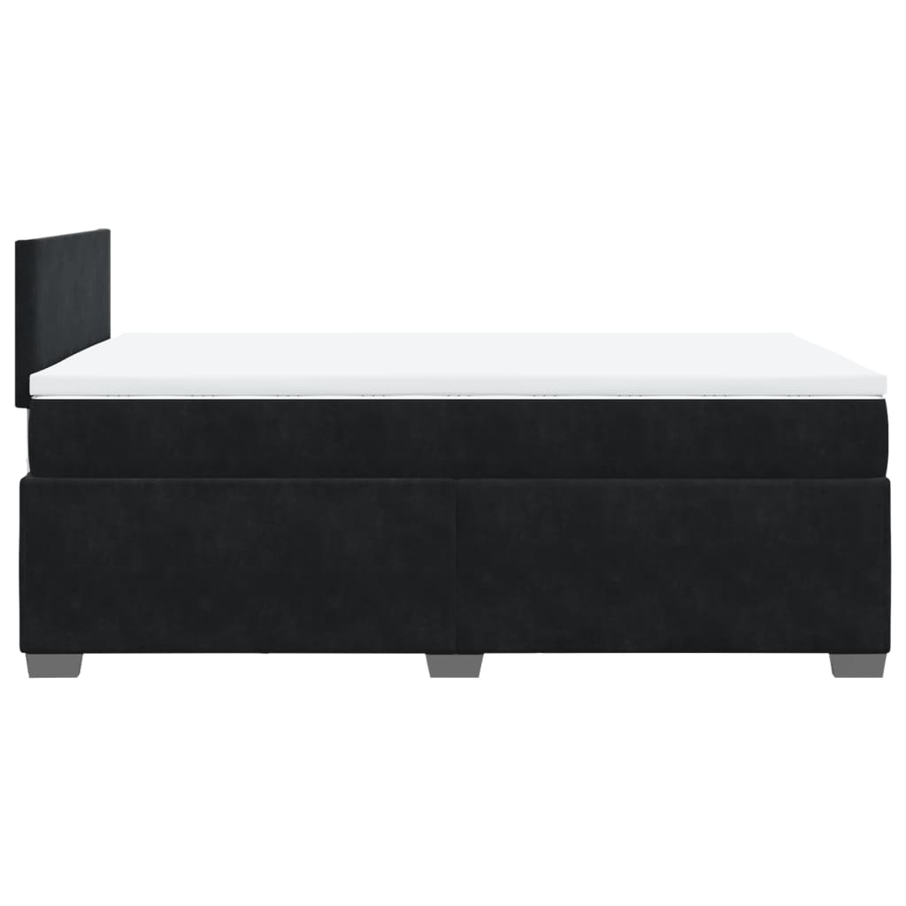 Cama boxspring com colchão 120x200 cm veludo preto