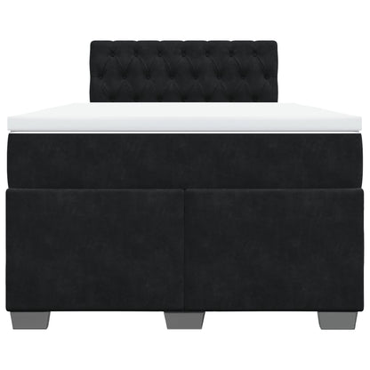 Cama boxspring com colchão 120x200 cm veludo preto