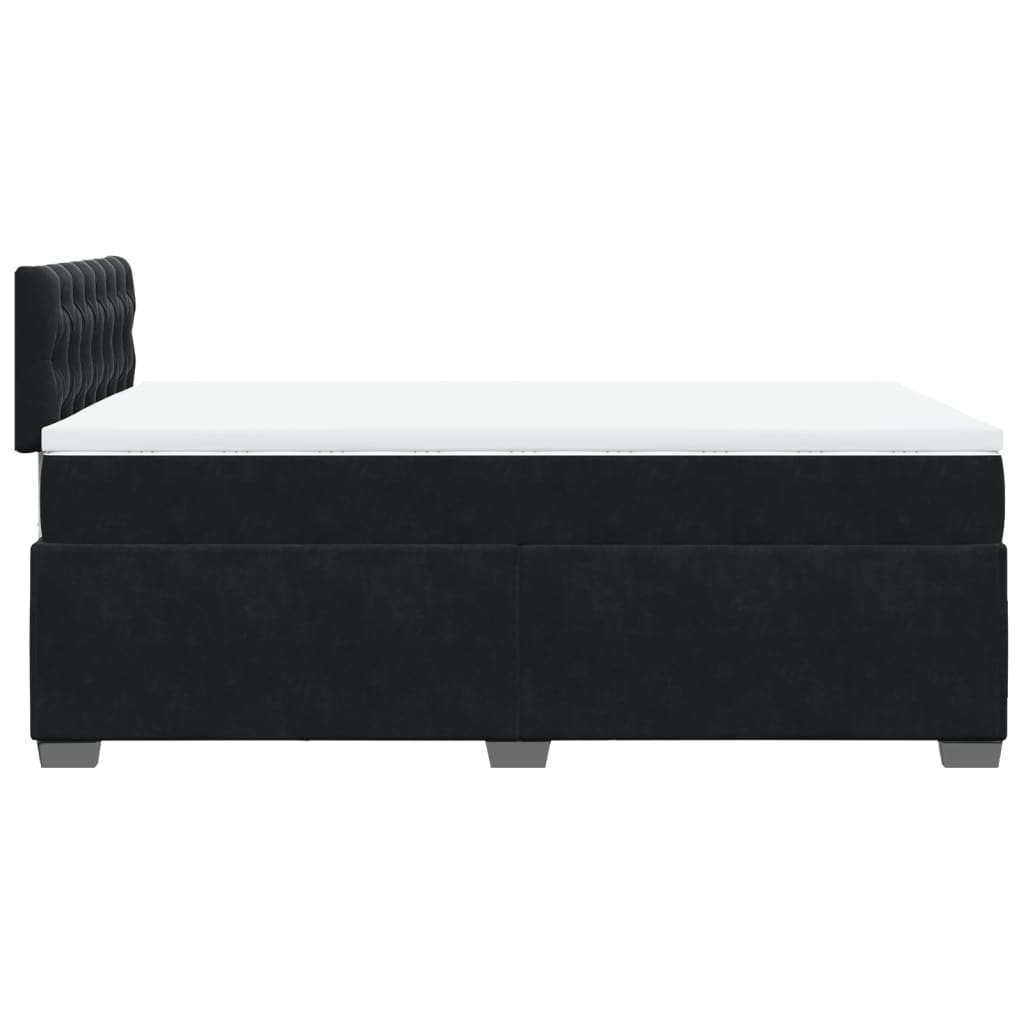 Cama boxspring com colchão 120x200 cm veludo preto