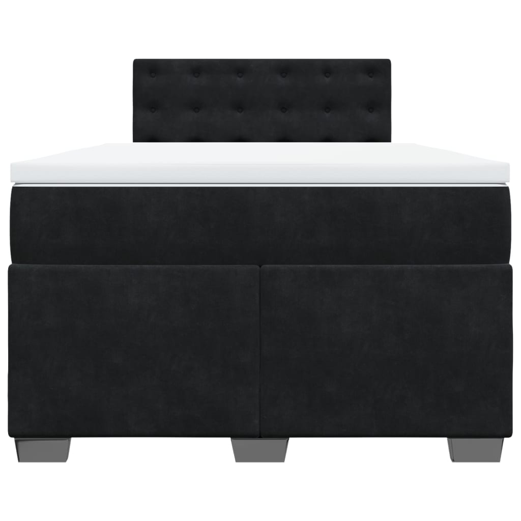 Cama boxspring com colchão 120x200 cm veludo preto