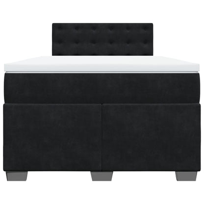 Cama boxspring com colchão 120x200 cm veludo preto