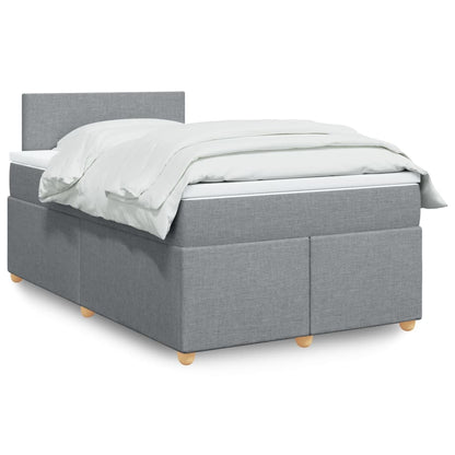 Cama boxspring com colchão 120x190 cm tecido cinzento-claro