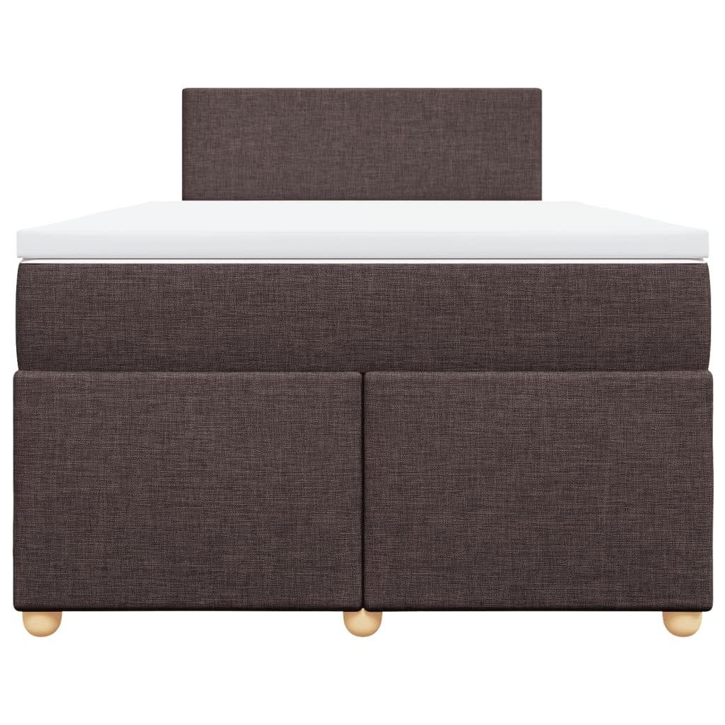 Cama boxspring com colchão 120x190 cm tecido castanho-escuro