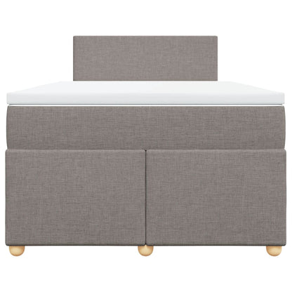 Cama boxspring c/ colchão 120x190cm tecido castanho-acinzentado