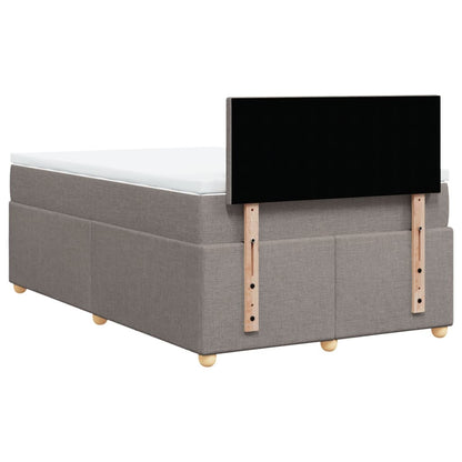 Cama boxspring c/ colchão 120x190cm tecido castanho-acinzentado