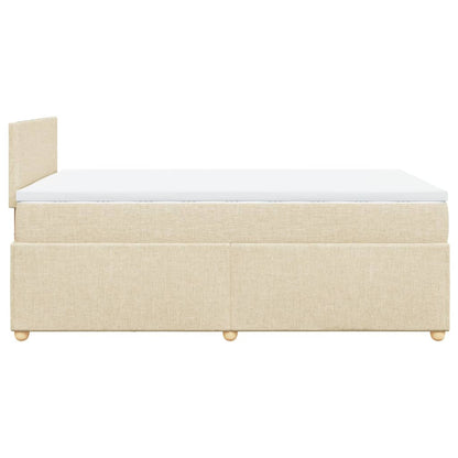 Cama boxspring com colchão 120x190 cm tecido cor creme