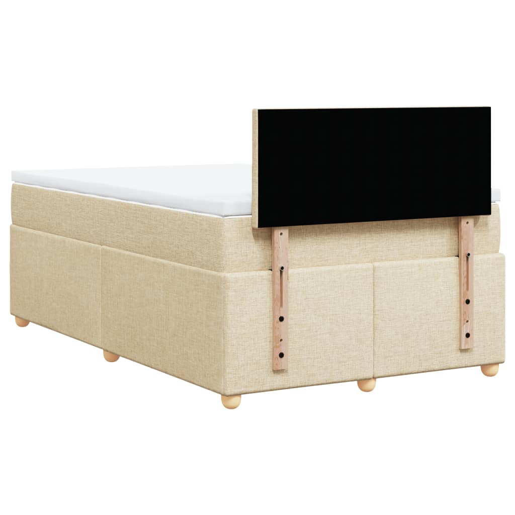 Cama boxspring com colchão 120x190 cm tecido cor creme