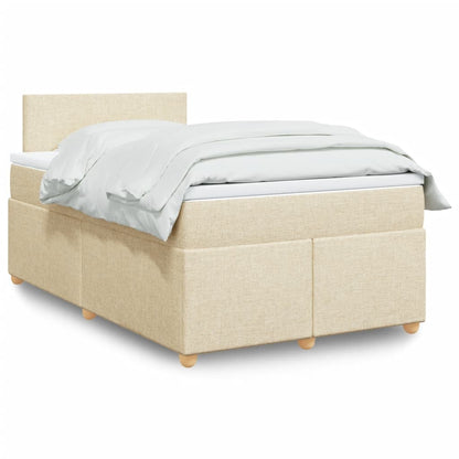 Cama boxspring com colchão 120x190 cm tecido cor creme