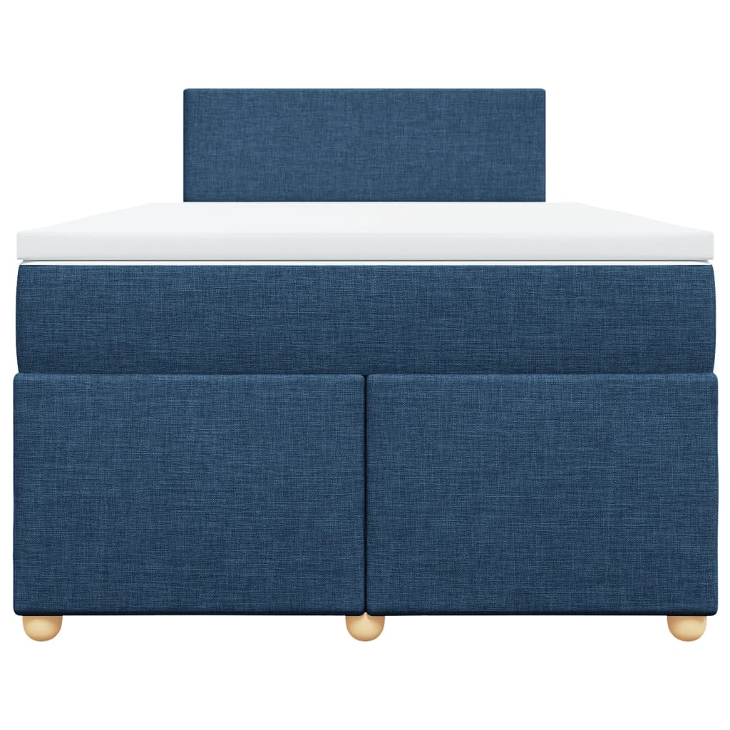 Cama boxspring com colchão 120x190 cm tecido azul