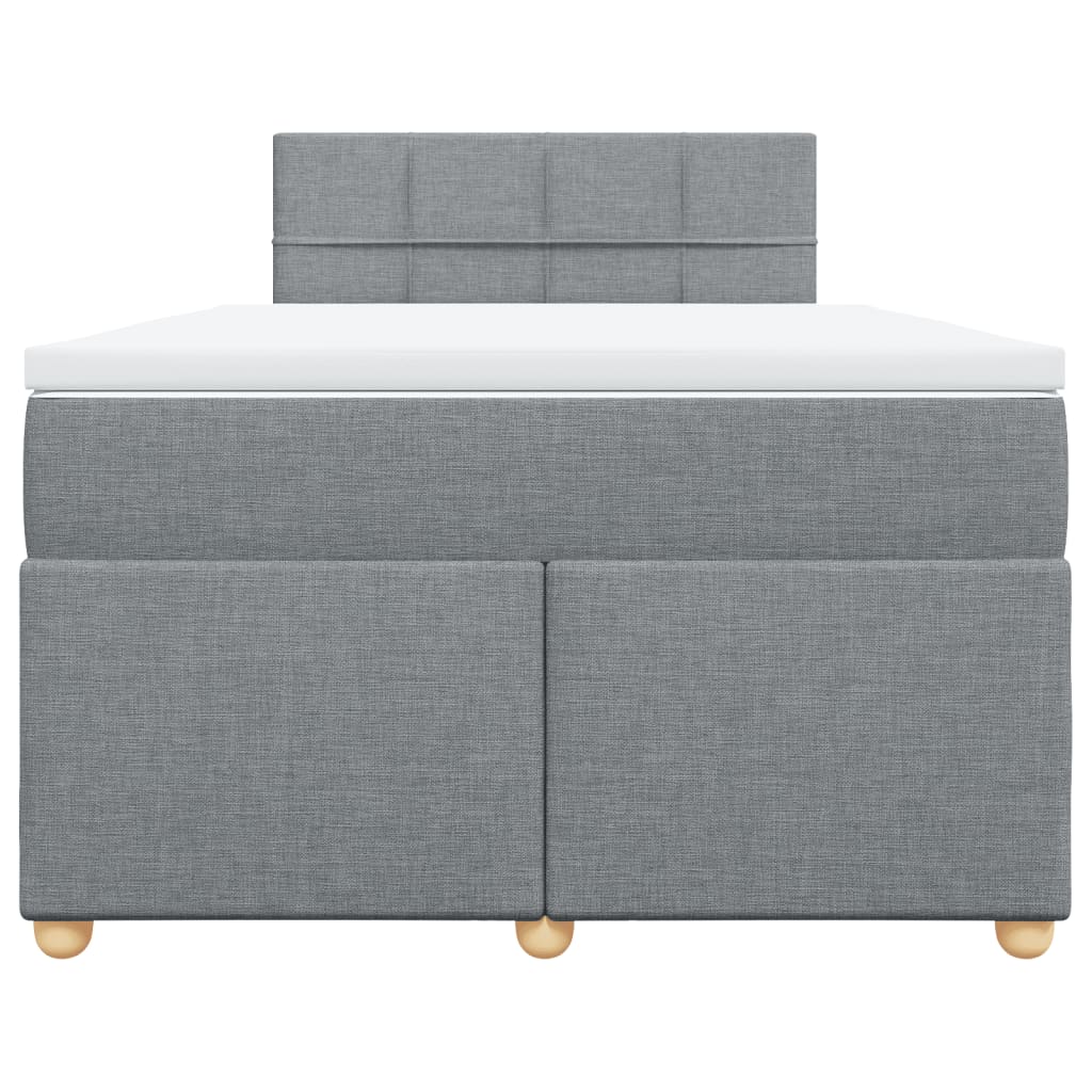 Cama boxspring com colchão 120x190 cm tecido cinzento-claro