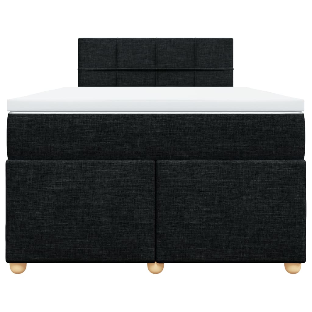 Cama boxspring com colchão 120x190 cm tecido preto