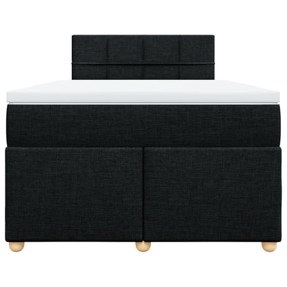 Cama boxspring com colchão 120x190 cm tecido preto