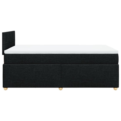 Cama boxspring com colchão 120x190 cm tecido preto