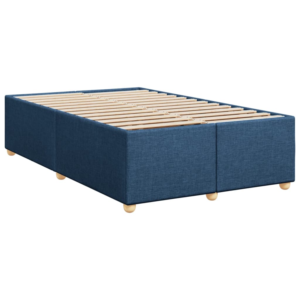 Cama boxspring com colchão 120x190 cm tecido azul