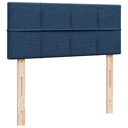 Cama boxspring com colchão 120x190 cm tecido azul