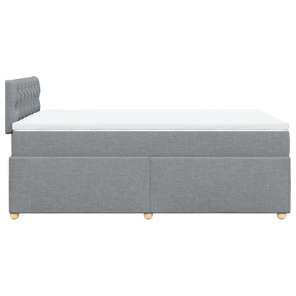 Cama boxspring com colchão 120x190 cm tecido cinzento-claro