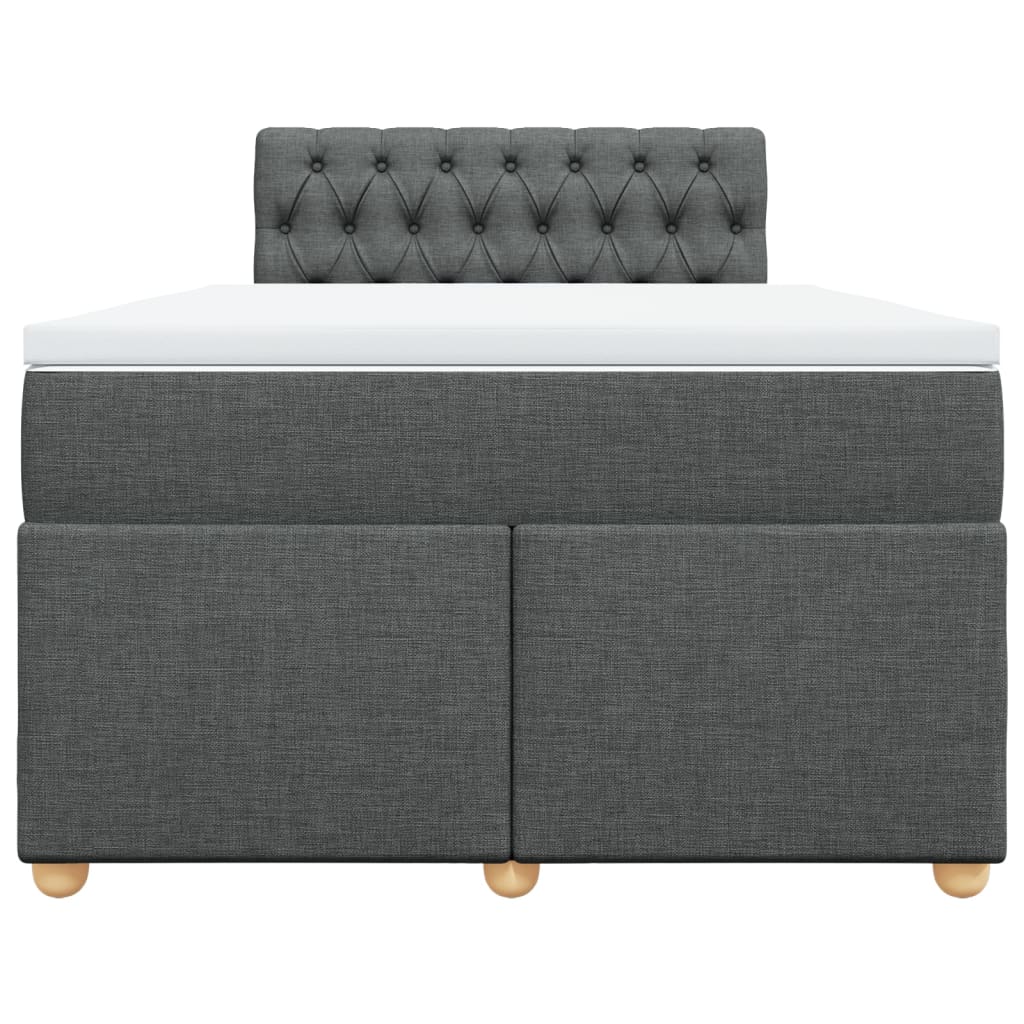 Cama boxspring com colchão 120x190 cm tecido cinzento-escuro