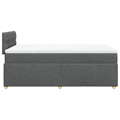 Cama boxspring com colchão 120x190 cm tecido cinzento-escuro