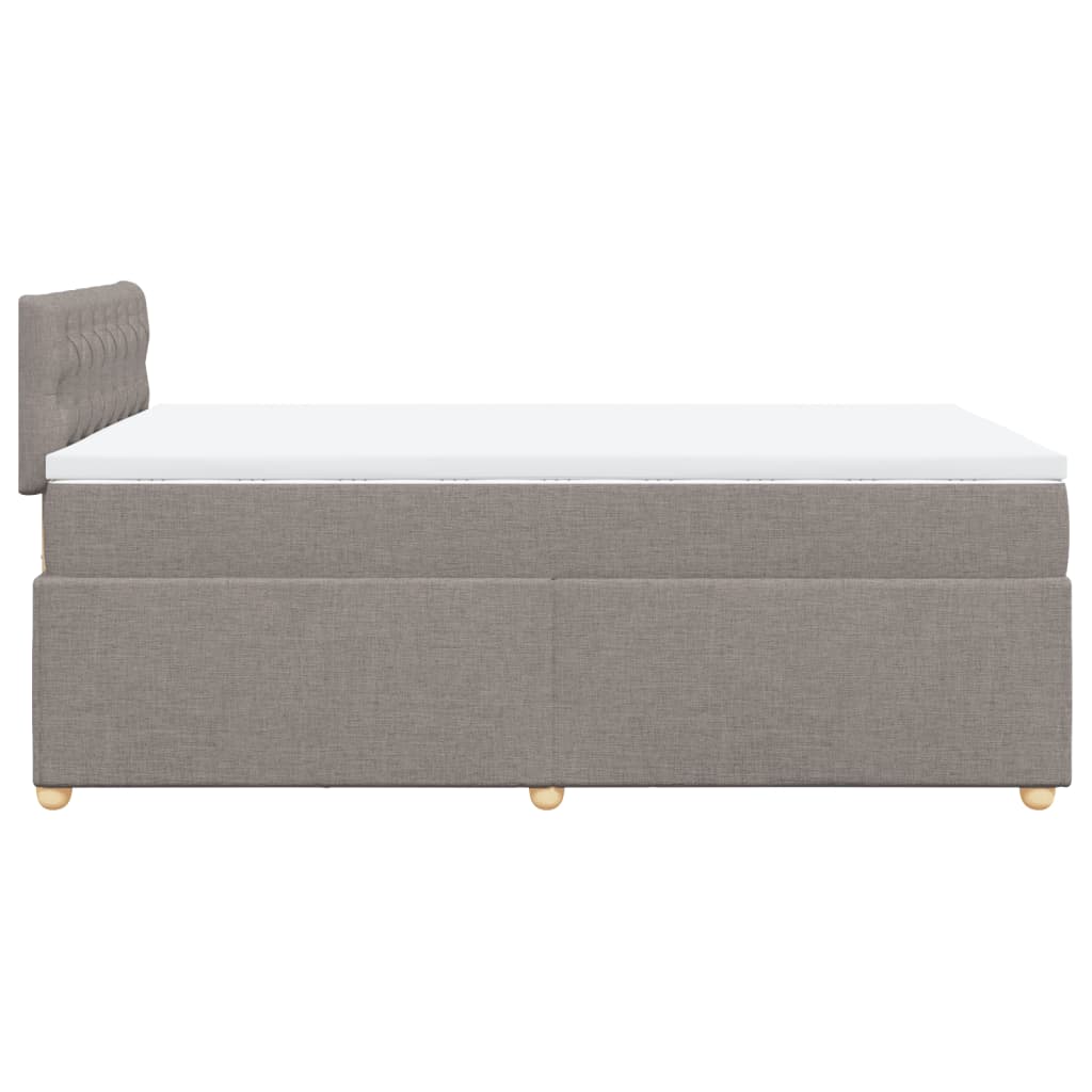 Cama boxspring c/ colchão 120x190cm tecido castanho-acinzentado