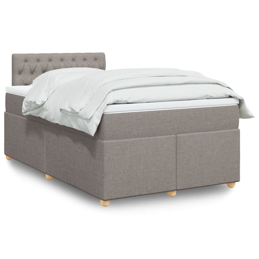 Cama boxspring c/ colchão 120x190cm tecido castanho-acinzentado