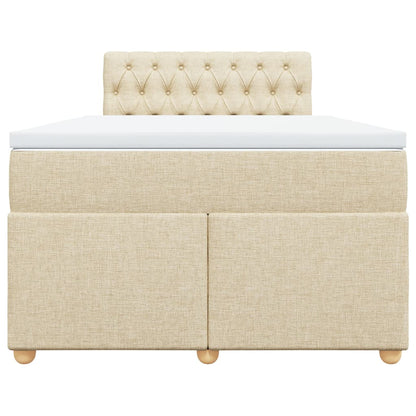 Cama boxspring com colchão 120x190 cm tecido cor creme