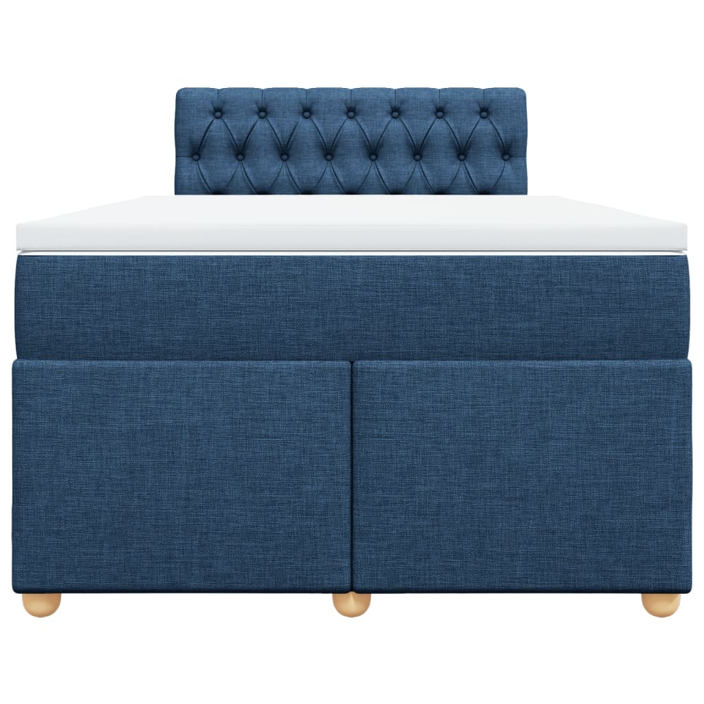 Cama boxspring com colchão 120x190 cm tecido azul