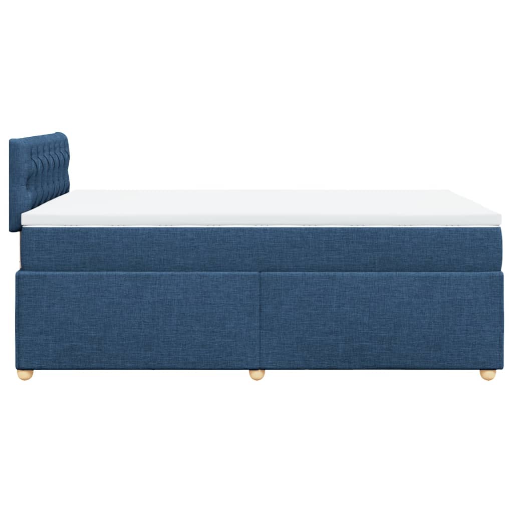 Cama boxspring com colchão 120x190 cm tecido azul