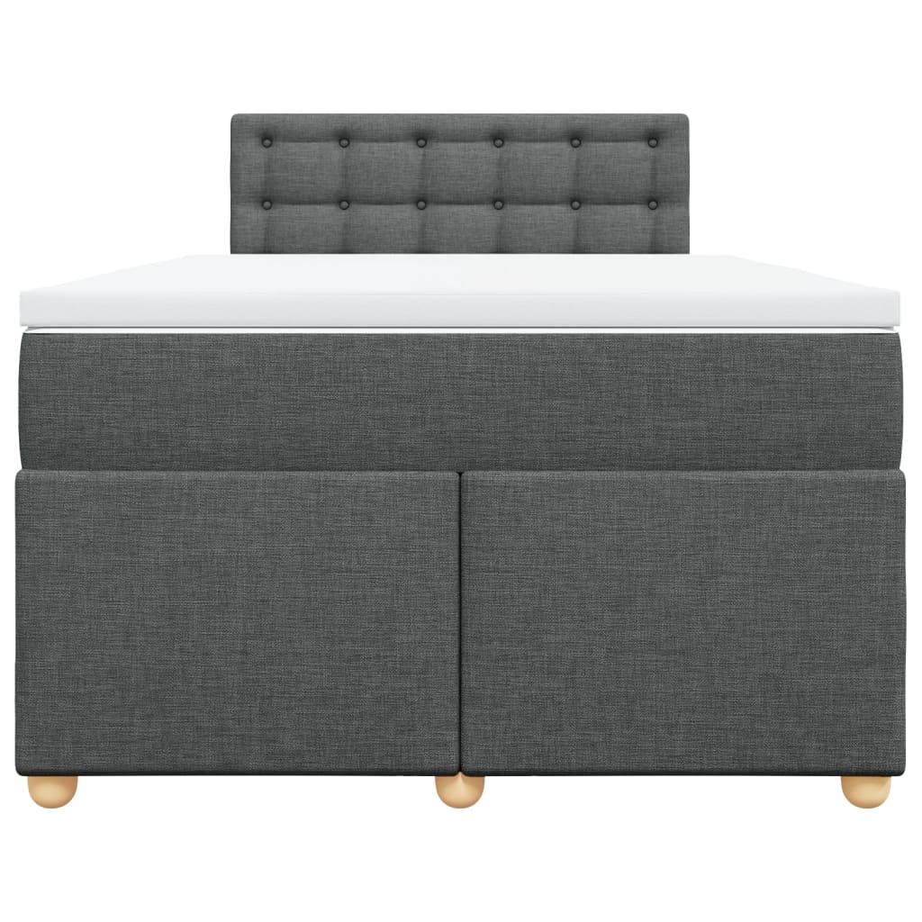 Cama boxspring com colchão 120x190 cm tecido cinzento-escuro