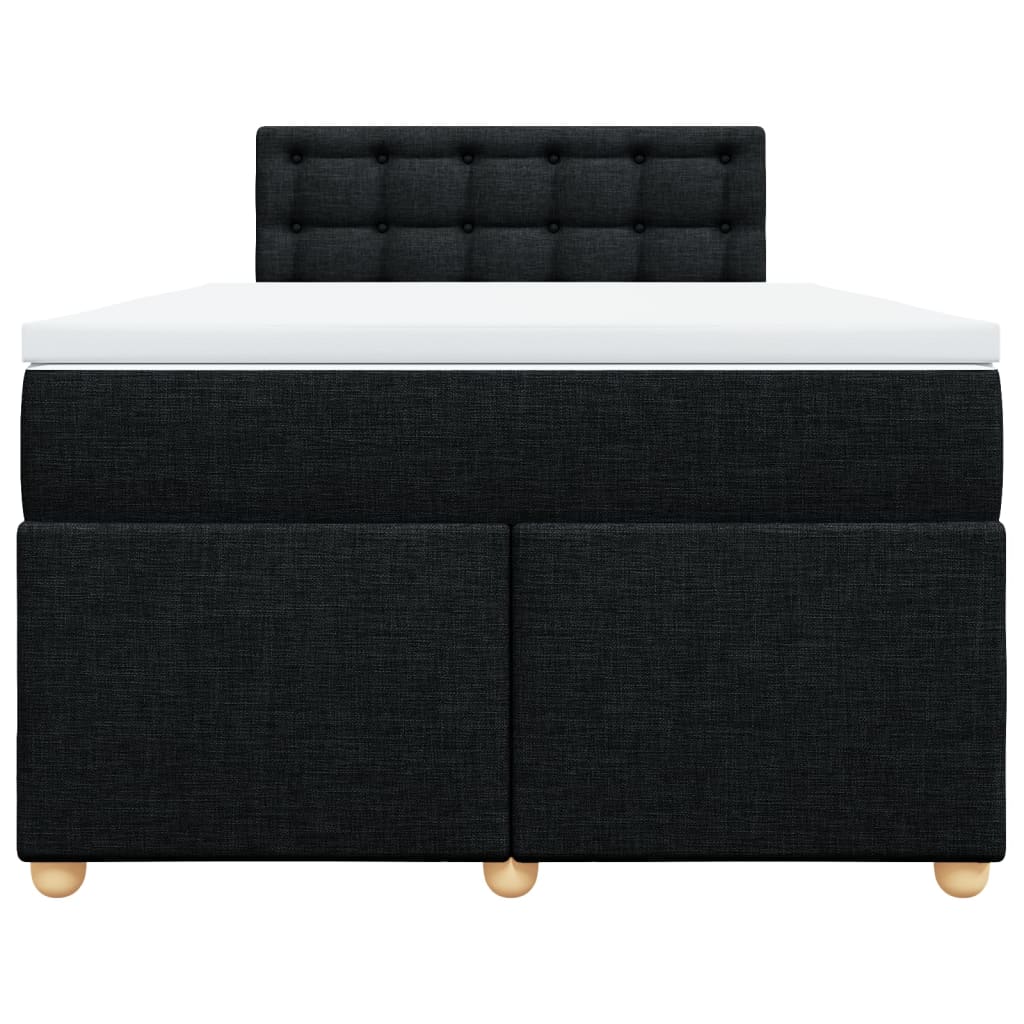 Cama boxspring com colchão 120x190 cm tecido preto