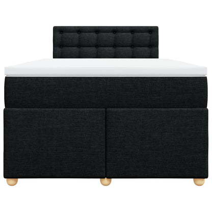 Cama boxspring com colchão 120x190 cm tecido preto