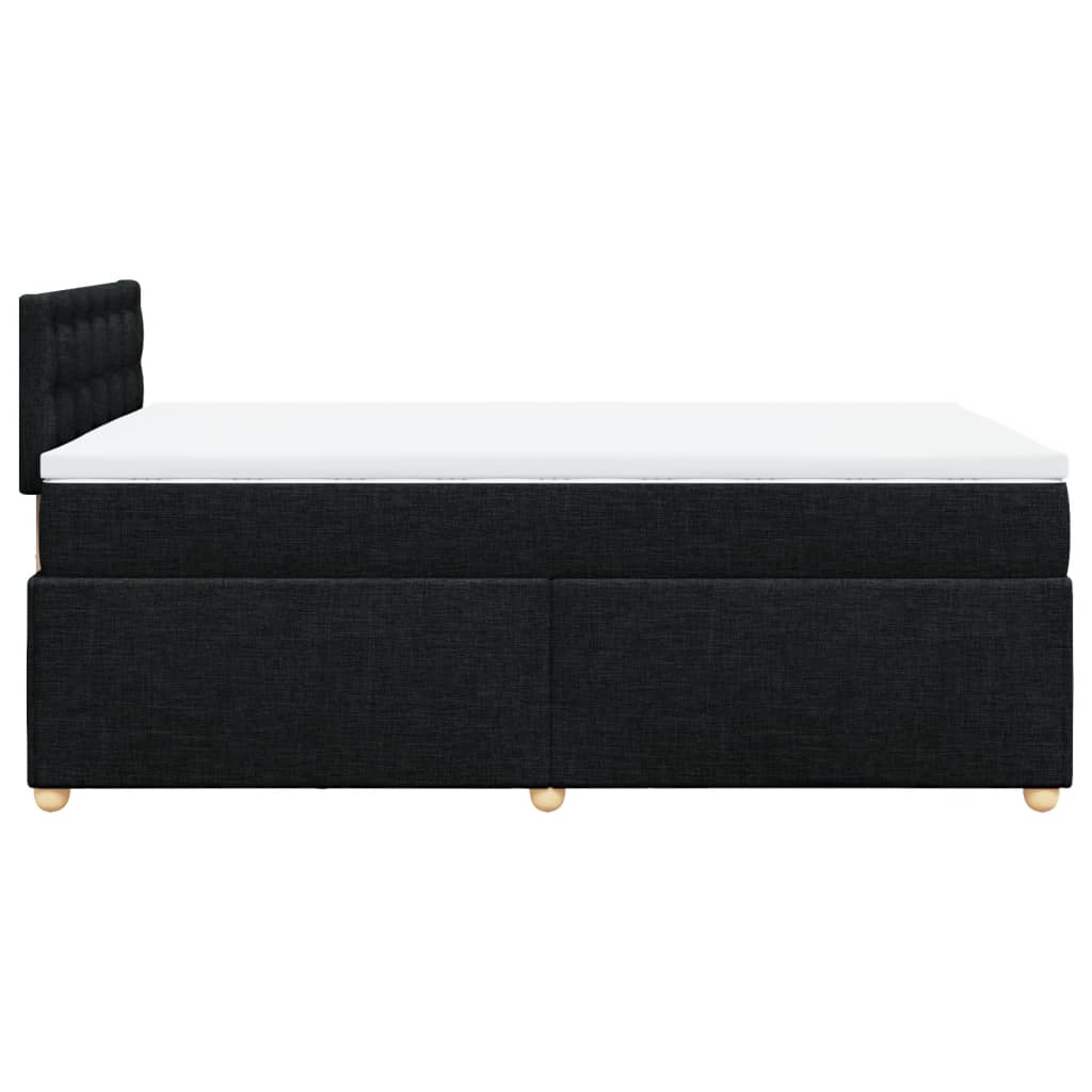 Cama boxspring com colchão 120x190 cm tecido preto