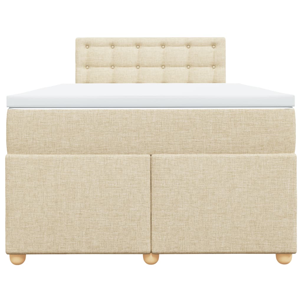 Cama boxspring com colchão 120x190 cm tecido cor creme