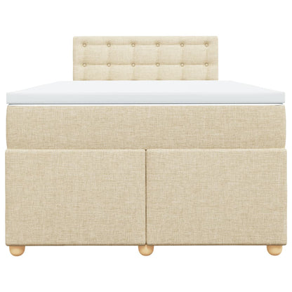 Cama boxspring com colchão 120x190 cm tecido cor creme