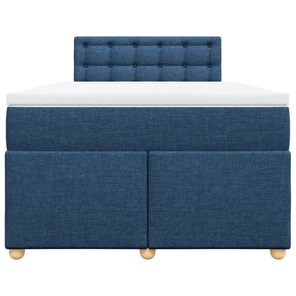 Cama boxspring com colchão 120x190 cm tecido azul