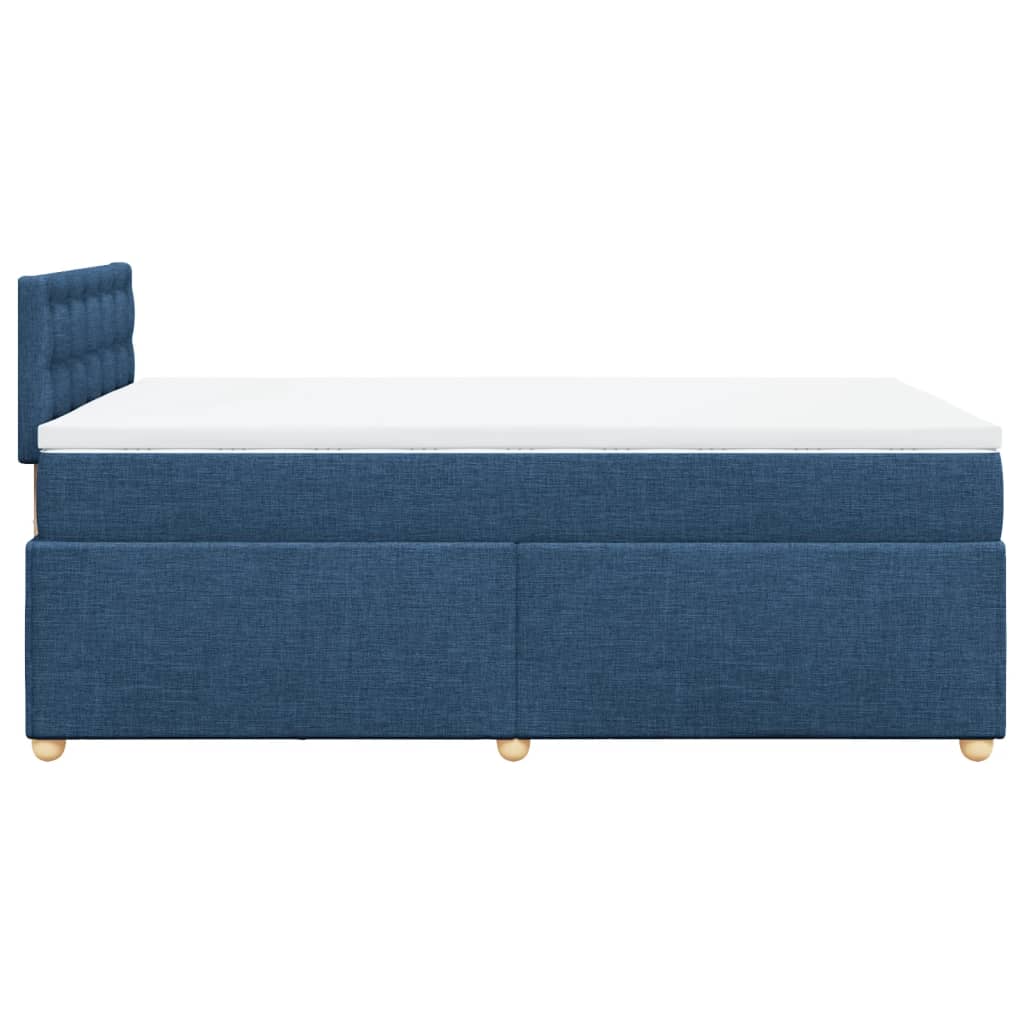 Cama boxspring com colchão 120x190 cm tecido azul