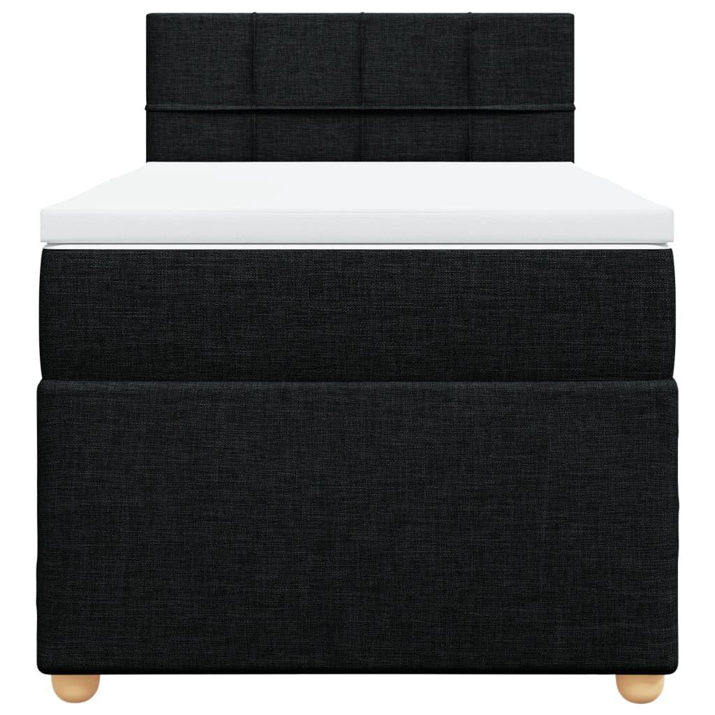 Cama box spring com colchão solteiro tecido preto