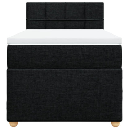 Cama box spring com colchão solteiro tecido preto