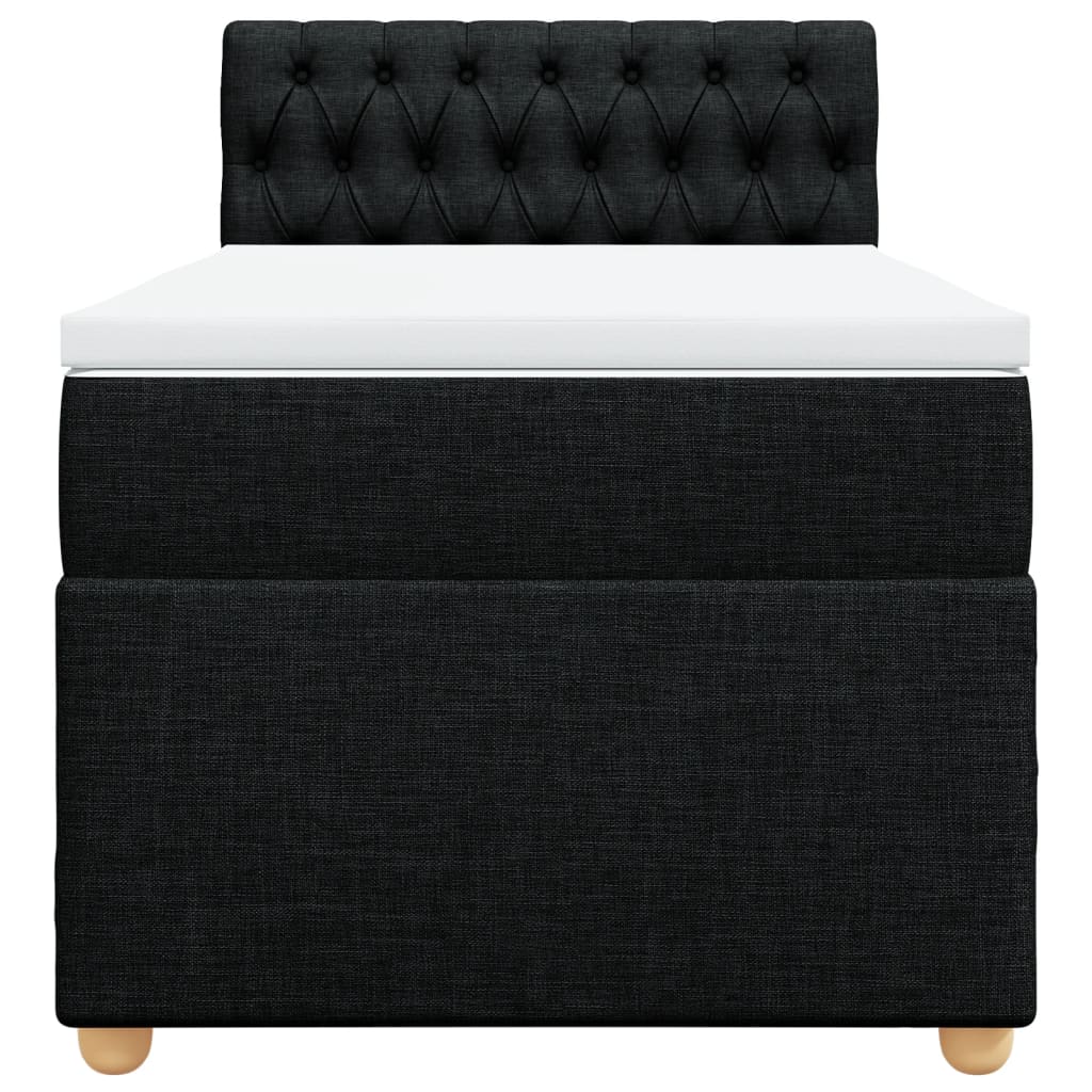 Cama box spring com colchão solteiro tecido preto