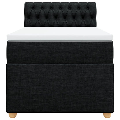 Cama box spring com colchão solteiro tecido preto